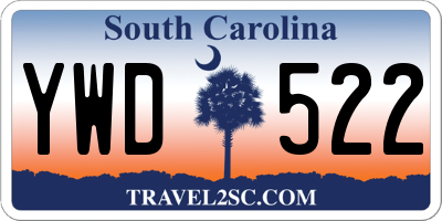 SC license plate YWD522