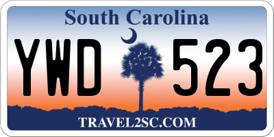 SC license plate YWD523