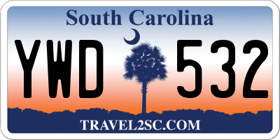 SC license plate YWD532