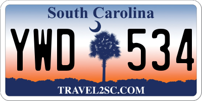 SC license plate YWD534