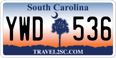 SC license plate YWD536