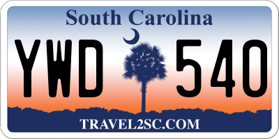 SC license plate YWD540