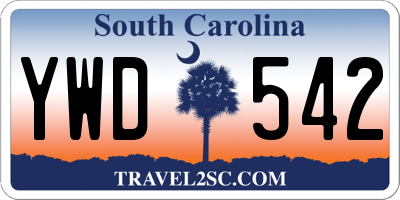 SC license plate YWD542