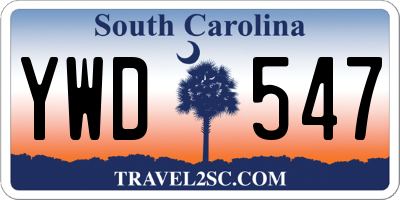 SC license plate YWD547