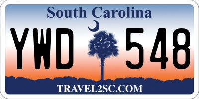 SC license plate YWD548