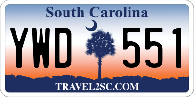 SC license plate YWD551