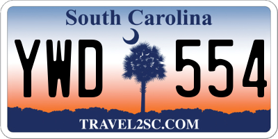 SC license plate YWD554