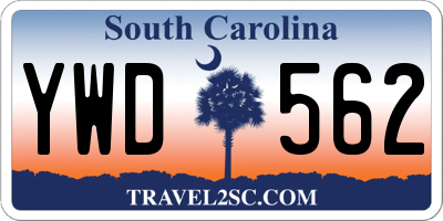 SC license plate YWD562