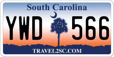 SC license plate YWD566