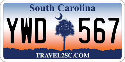 SC license plate YWD567