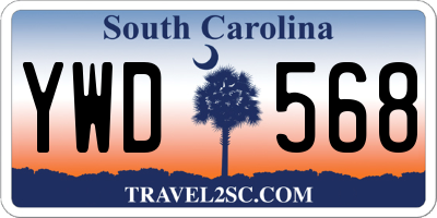 SC license plate YWD568