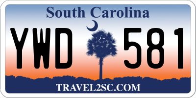 SC license plate YWD581