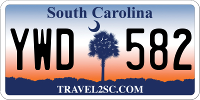 SC license plate YWD582
