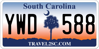 SC license plate YWD588
