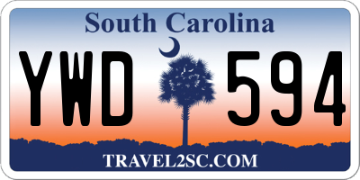 SC license plate YWD594