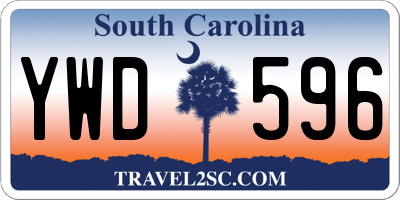 SC license plate YWD596