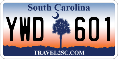 SC license plate YWD601