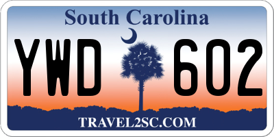 SC license plate YWD602