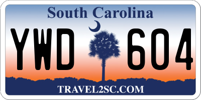 SC license plate YWD604