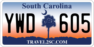 SC license plate YWD605