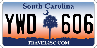 SC license plate YWD606