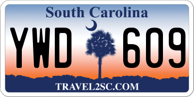 SC license plate YWD609