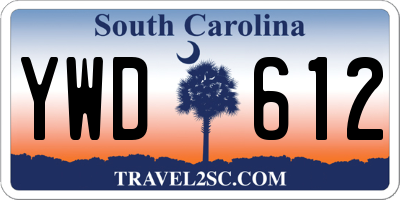 SC license plate YWD612