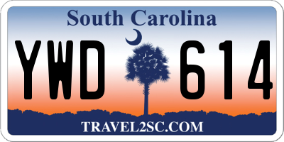 SC license plate YWD614