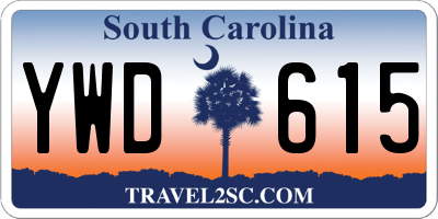 SC license plate YWD615