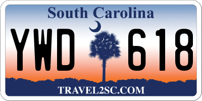 SC license plate YWD618