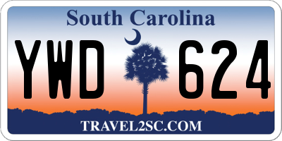 SC license plate YWD624