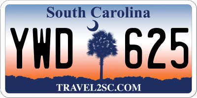 SC license plate YWD625