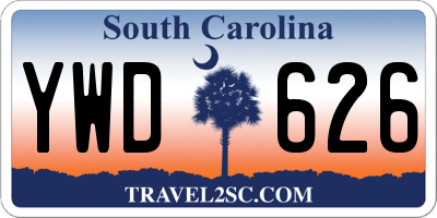 SC license plate YWD626