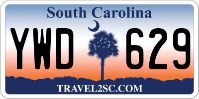 SC license plate YWD629