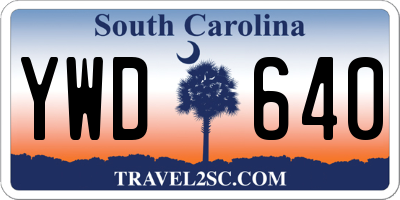 SC license plate YWD640
