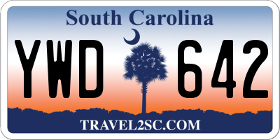 SC license plate YWD642