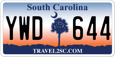 SC license plate YWD644