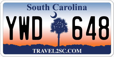 SC license plate YWD648