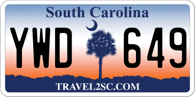 SC license plate YWD649