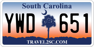 SC license plate YWD651