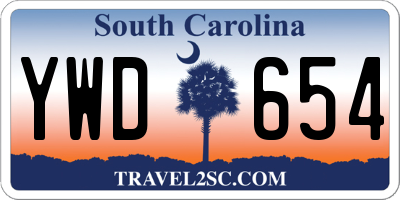 SC license plate YWD654