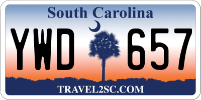 SC license plate YWD657