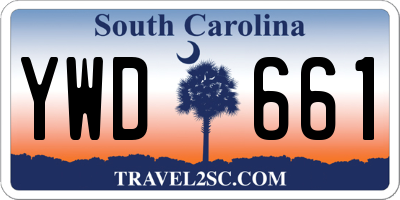 SC license plate YWD661