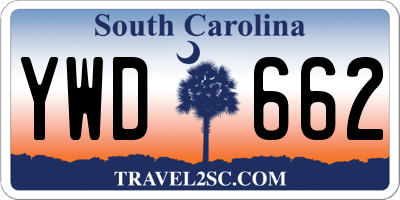 SC license plate YWD662