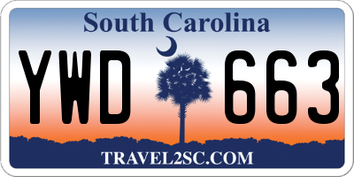 SC license plate YWD663