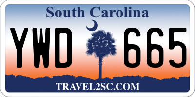 SC license plate YWD665