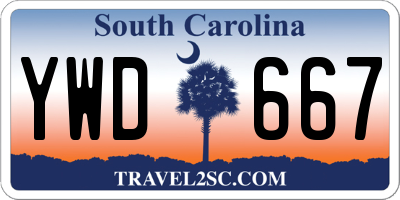 SC license plate YWD667