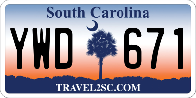 SC license plate YWD671