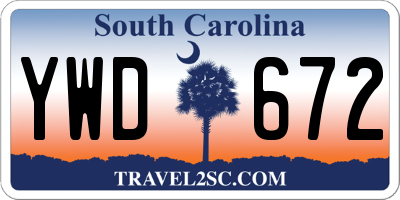 SC license plate YWD672