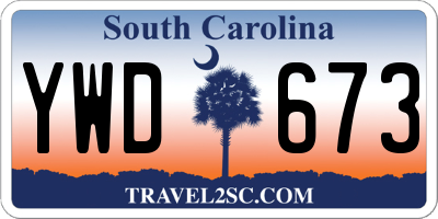 SC license plate YWD673